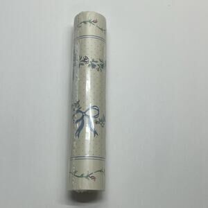 vintage wallpaper border floral garland heart blue bow polka dots cream CRAFTS
